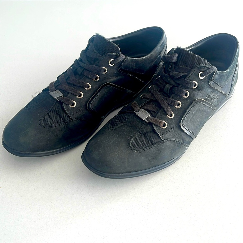 Versace black sneakers suede/leather with Medusa logo size 10 U.S. 43 Euro